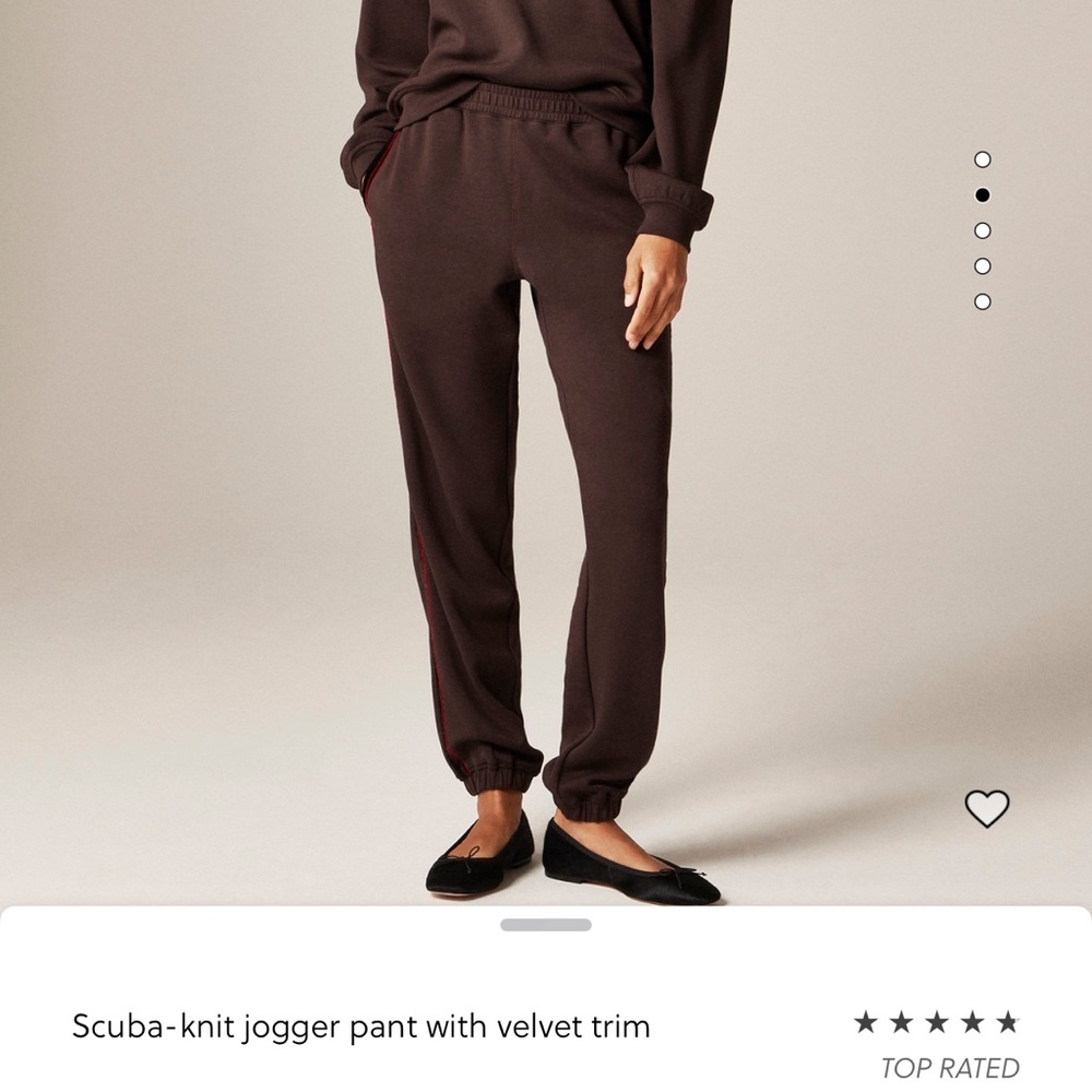 J. Crew Chocolate Jogger Pants with Velvet Trim